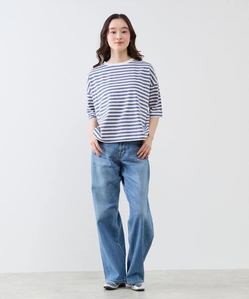LOGEMENT DE CLAIRE(ロジュモンドクレール)の「リラックス5分袖Tシャツ(Tシャツ/カットソー・レディース・ブラウン/グリーン/ブルー/ブラック・FREE)」の7枚目の写真