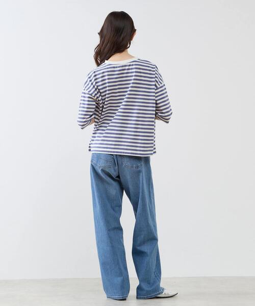 LOGEMENT DE CLAIRE(ロジュモンドクレール)の「リラックス5分袖Tシャツ(Tシャツ/カットソー・レディース・ブラウン/グリーン/ブルー/ブラック・FREE)」の10枚目の写真