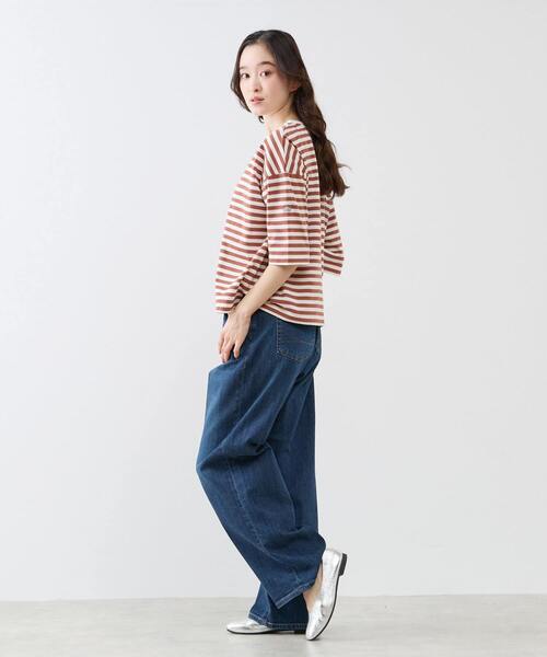 LOGEMENT DE CLAIRE(ロジュモンドクレール)の「リラックス5分袖Tシャツ(Tシャツ/カットソー・レディース・ブラウン/グリーン/ブルー/ブラック・FREE)」の16枚目の写真