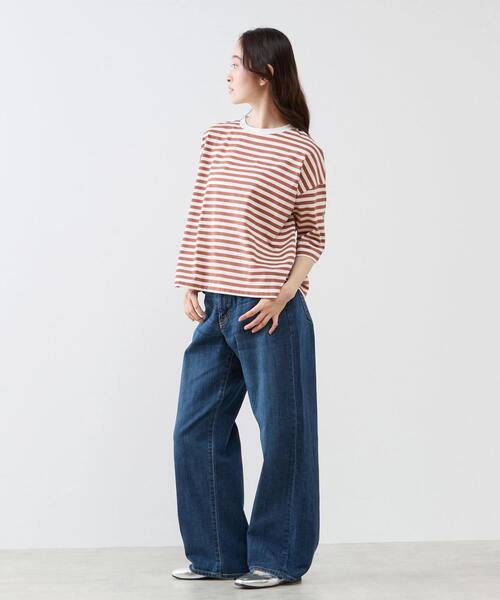 LOGEMENT DE CLAIRE(ロジュモンドクレール)の「リラックス5分袖Tシャツ(Tシャツ/カットソー・レディース・ブラウン/グリーン/ブルー/ブラック・FREE)」の17枚目の写真