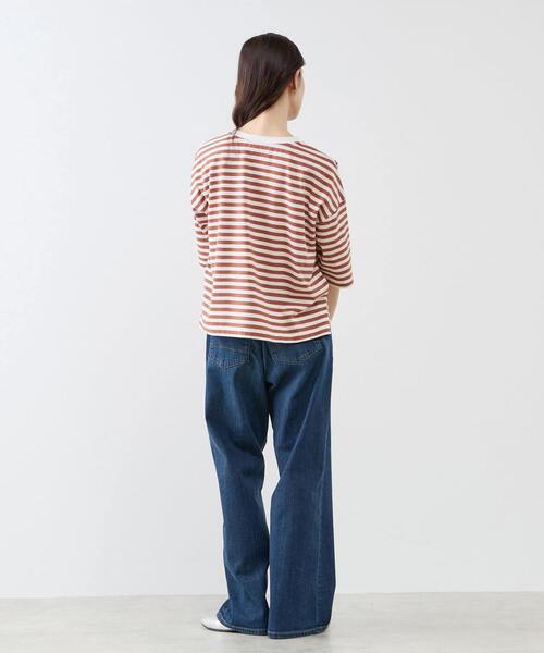 LOGEMENT DE CLAIRE(ロジュモンドクレール)の「リラックス5分袖Tシャツ(Tシャツ/カットソー・レディース・ブラウン/グリーン/ブルー/ブラック・FREE)」の18枚目の写真