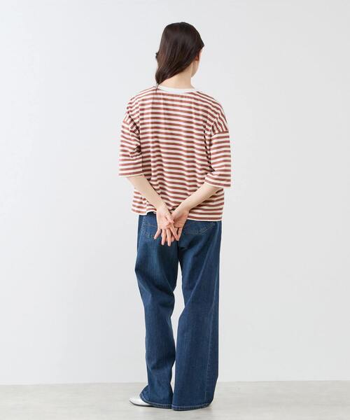 LOGEMENT DE CLAIRE(ロジュモンドクレール)の「リラックス5分袖Tシャツ(Tシャツ/カットソー・レディース・ブラウン/グリーン/ブルー/ブラック・FREE)」の19枚目の写真