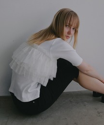 MANOF | TULLE FRILL CUT TOPS(Tシャツ/カットソー)