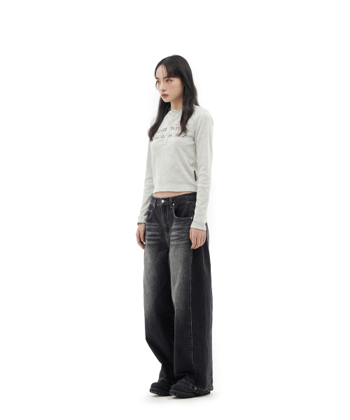 DEFGARMENTS（デフグラメンツ）の「STONE CROSS HENLEY NECK LONG SLEEVE [MELANGE]（Tシャツ/カットソー・レディース・その他・F）」の3枚目の写真