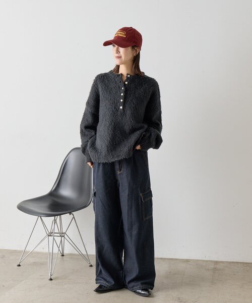 goocy（グーシー）の「ラウンドロゴ刺繍キャップ（キャップ・レディース・ブラック/ホワイト・FREE）」の9枚目の写真