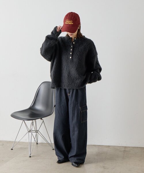 goocy（グーシー）の「ラウンドロゴ刺繍キャップ（キャップ・レディース・ブラック/ホワイト・FREE）」の14枚目の写真