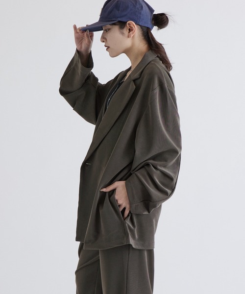 Lui's（ルイス）の「コードピケ1Bジャケット（テーラードジャケット・メンズ・ブラック/カーキ・S/M）」の7枚目の写真