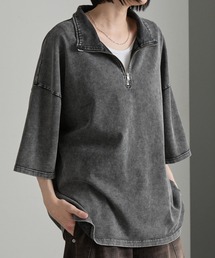 cussil | 【cussil/クシル】リファインコットンオーバーサイズ ハーフジップ半袖Tシャツ(Tシャツ/カットソー)
