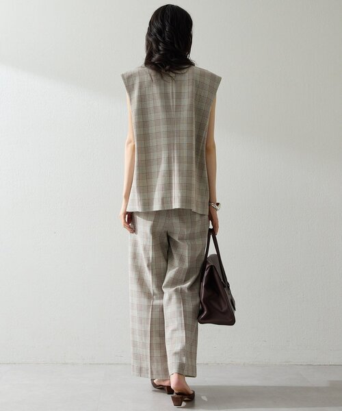 Whim Gazette（ウィムガゼット）の「コットンチェックジレ（ベスト・レディース・ベージュ・FREE）」の10枚目の写真
