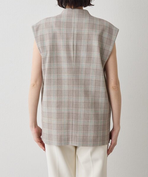 Whim Gazette（ウィムガゼット）の「コットンチェックジレ（ベスト・レディース・ベージュ・FREE）」の13枚目の写真