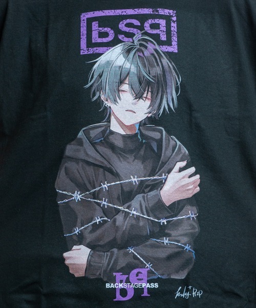 BACKSTAGE PASS(バックステージパス)の「【黒野京×BACKSTAGE PASS コラボ】BARBED ピグメント加工 オーバーサイズ Tシャツ(Tシャツ/カットソー・メンズ・ブラック/ダークグレー/ライトグレー・FREE)」の8枚目の写真
