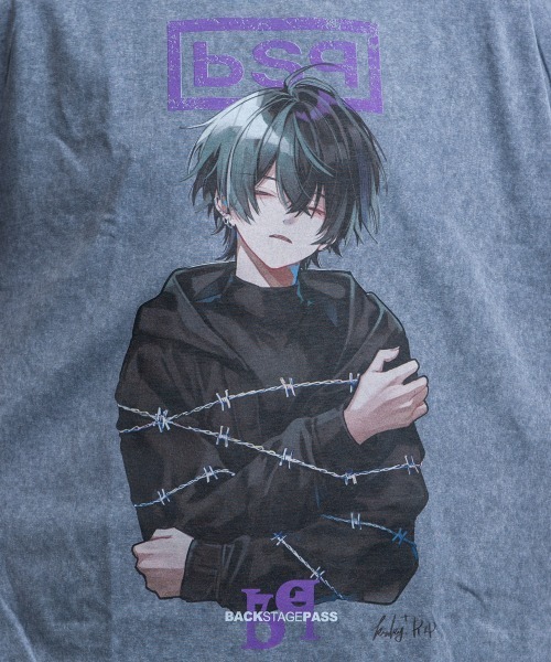 BACKSTAGE PASS(バックステージパス)の「【黒野京×BACKSTAGE PASS コラボ】BARBED ピグメント加工 オーバーサイズ Tシャツ(Tシャツ/カットソー・メンズ・ブラック/ダークグレー/ライトグレー・FREE)」の16枚目の写真