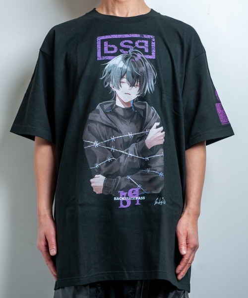 BACKSTAGE PASS(バックステージパス)の「【黒野京×BACKSTAGE PASS コラボ】BARBED ピグメント加工 オーバーサイズ Tシャツ(Tシャツ/カットソー・メンズ・ブラック/ダークグレー/ライトグレー・FREE)」の4枚目の写真