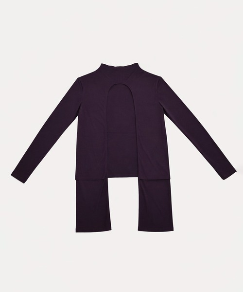kiehtova(キエトヴァ)の「【kiehtova】BACK SLIT TOPS/バックスリットトップス KTWR63(Tシャツ/カットソー・レディース・ブラック/ベージュ/ダークパープル・FREE)」の5枚目の写真