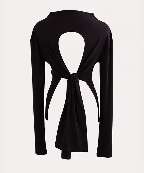 kiehtova(キエトヴァ)の「【kiehtova】BACK SLIT TOPS/バックスリットトップス KTWR63(Tシャツ/カットソー・レディース・ブラック/ベージュ/ダークパープル・FREE)」の6枚目の写真
