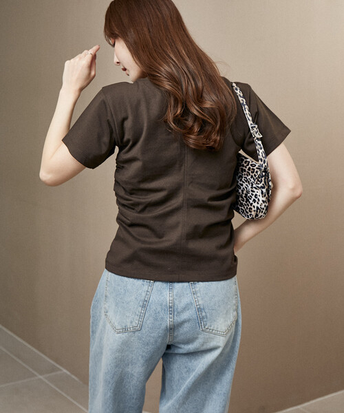 PUBLUX(パブリュクス)の「PUBLUX/パブリュクス ウエスト シャーリング Tシャツ 限定展開(Tシャツ/カットソー・レディース・チャコールグレー/イエロー/ブラウン/ホワイト/ピンク・フリ-)」の7枚目の写真