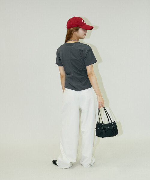 PUBLUX(パブリュクス)の「PUBLUX/パブリュクス ウエスト シャーリング Tシャツ 限定展開(Tシャツ/カットソー・レディース・チャコールグレー/イエロー/ブラウン/ホワイト/ピンク・フリ-)」の17枚目の写真