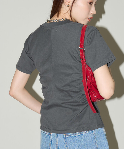 PUBLUX(パブリュクス)の「PUBLUX/パブリュクス ウエスト シャーリング Tシャツ 限定展開(Tシャツ/カットソー・レディース・チャコールグレー/イエロー/ブラウン/ホワイト/ピンク・フリ-)」の21枚目の写真