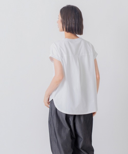 Kelen(ケレン)の「「KELEN / ケレン」チュール刺繍デザインコットンジャージープルオーバー(Tシャツ/カットソー・レディース・チャコールグレー/ライトグレー/ブラック/オフホワイト・M/S)」の20枚目の写真