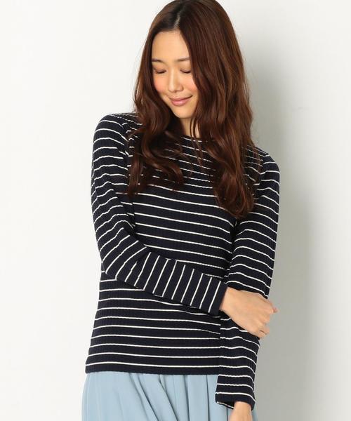 Another Edition（アナザーエディション）の「リブロングトップス/AEBFC C/R リブロングTee◆（Tシャツ/カットソー・レディース・オフホワイト/ブラック/ライム/ネイビー・FREE）」の4枚目の写真