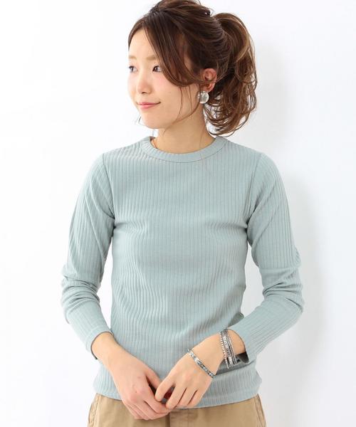 Another Edition（アナザーエディション）の「リブロングトップス/AEBFC C/R リブロングTee◆（Tシャツ/カットソー・レディース・オフホワイト/ブラック/ライム/ネイビー・FREE）」の3枚目の写真