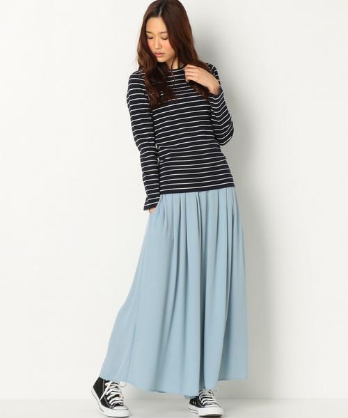 Another Edition（アナザーエディション）の「リブロングトップス/AEBFC C/R リブロングTee◆（Tシャツ/カットソー・レディース・オフホワイト/ブラック/ライム/ネイビー・FREE）」の15枚目の写真