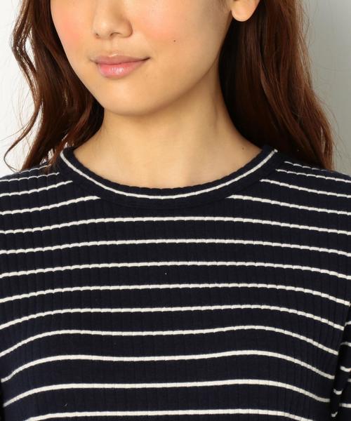 Another Edition（アナザーエディション）の「リブロングトップス/AEBFC C/R リブロングTee◆（Tシャツ/カットソー・レディース・オフホワイト/ブラック/ライム/ネイビー・FREE）」の8枚目の写真