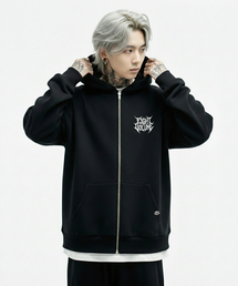 EIGHTVOLUME（エイトボリューム）の「EVメタルロゴ3段裏毛オーバーサイズフードジップアップ（ブラック）（パーカー）」