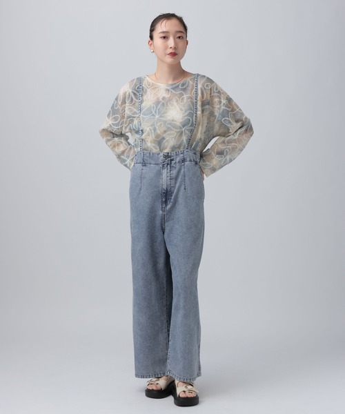 LEPSIM（レプシィム）の「スースーデニムキャミサロペット　637615（サロペット/オーバーオール・レディース・ブルー/チャコールグレー・FREE）」の2枚目の写真