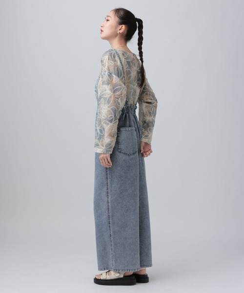 LEPSIM（レプシィム）の「スースーデニムキャミサロペット　637615（サロペット/オーバーオール・レディース・ブルー/チャコールグレー・FREE）」の10枚目の写真