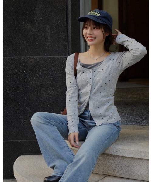 JUMELLE(ジュメロ)の「フード付きレイヤードロンT(Tシャツ/カットソー・レディース・グレー/クリーム・FREE)」の21枚目の写真