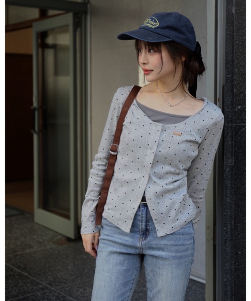 JUMELLE(ジュメロ)の「フード付きレイヤードロンT(Tシャツ/カットソー・レディース・グレー/クリーム・FREE)」の9枚目の写真