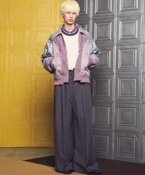 MAISON SPECIAL（メゾンスペシャル）の「《UNISEX》Mix Linen One-tuck Prime-Wide Baggy Slacks/ミックスリネンワンタックプライムワイドバギースラックス【MAISON SPECIAL/メゾンスペシャル】■セットアップ対応■（スラックス・メンズ・ベージュ/ブルー/ブラック・2/1/0）」の7枚目の写真