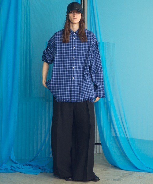 MAISON SPECIAL（メゾンスペシャル）の「《UNISEX》Mix Linen One-tuck Prime-Wide Baggy Slacks/ミックスリネンワンタックプライムワイドバギースラックス【MAISON SPECIAL/メゾンスペシャル】■セットアップ対応■（スラックス・メンズ・ベージュ/ブルー/ブラック・2/1/0）」の8枚目の写真