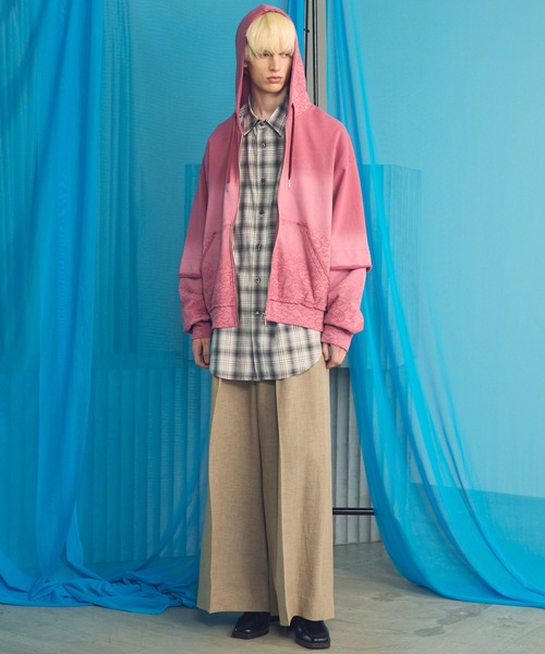 MAISON SPECIAL（メゾンスペシャル）の「《UNISEX》Mix Linen One-tuck Prime-Wide Baggy Slacks/ミックスリネンワンタックプライムワイドバギースラックス【MAISON SPECIAL/メゾンスペシャル】■セットアップ対応■（スラックス・メンズ・ベージュ/ブルー/ブラック・2/1/0）」の11枚目の写真