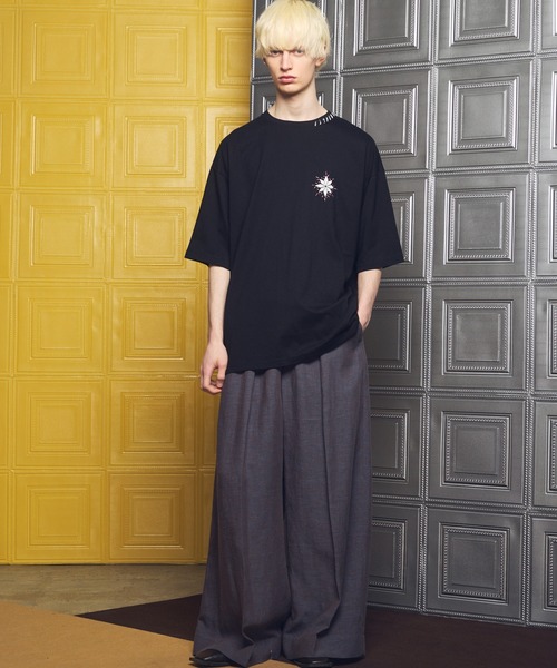MAISON SPECIAL（メゾンスペシャル）の「《UNISEX》Mix Linen One-tuck Prime-Wide Baggy Slacks/ミックスリネンワンタックプライムワイドバギースラックス【MAISON SPECIAL/メゾンスペシャル】■セットアップ対応■（スラックス・メンズ・ベージュ/ブルー/ブラック・2/1/0）」の4枚目の写真