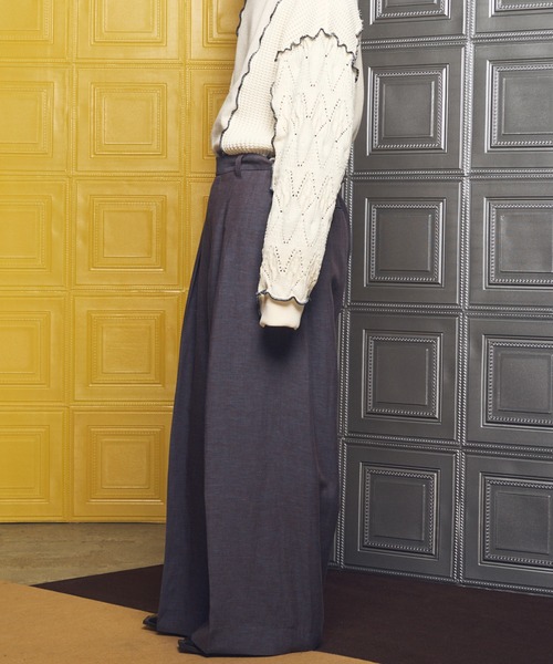 MAISON SPECIAL（メゾンスペシャル）の「《UNISEX》Mix Linen One-tuck Prime-Wide Baggy Slacks/ミックスリネンワンタックプライムワイドバギースラックス【MAISON SPECIAL/メゾンスペシャル】■セットアップ対応■（スラックス・メンズ・ベージュ/ブルー/ブラック・2/1/0）」の14枚目の写真