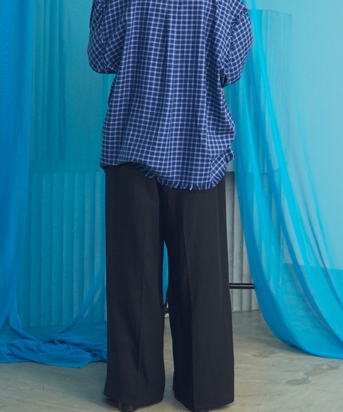 MAISON SPECIAL（メゾンスペシャル）の「《UNISEX》Mix Linen One-tuck Prime-Wide Baggy Slacks/ミックスリネンワンタックプライムワイドバギースラックス【MAISON SPECIAL/メゾンスペシャル】■セットアップ対応■（スラックス・メンズ・ベージュ/ブルー/ブラック・2/1/0）」の18枚目の写真