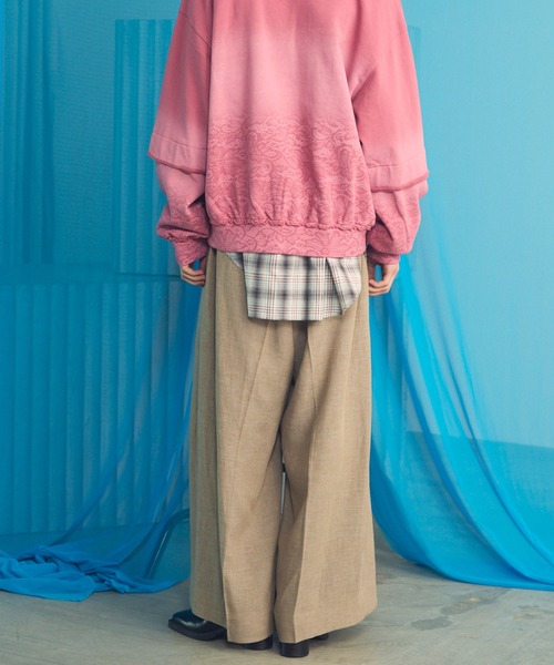 MAISON SPECIAL（メゾンスペシャル）の「《UNISEX》Mix Linen One-tuck Prime-Wide Baggy Slacks/ミックスリネンワンタックプライムワイドバギースラックス【MAISON SPECIAL/メゾンスペシャル】■セットアップ対応■（スラックス・メンズ・ベージュ/ブルー/ブラック・2/1/0）」の21枚目の写真