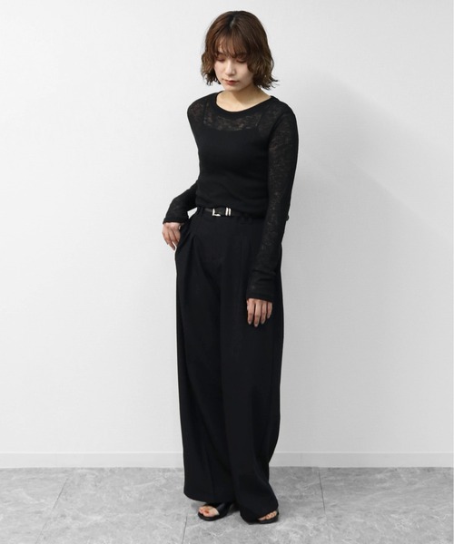 THE CELL.（ザセルドット）の「2タック ワイドスラックス　2-TUCK WIDE SLACKS（スラックス・レディース・ブラック/ライトグレー・M/L）」の17枚目の写真