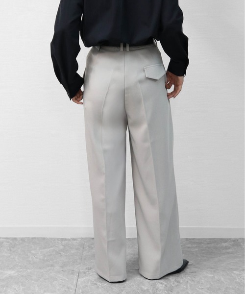THE CELL.（ザセルドット）の「2タック ワイドスラックス　2-TUCK WIDE SLACKS（スラックス・レディース・ブラック/ライトグレー・M/L）」の10枚目の写真