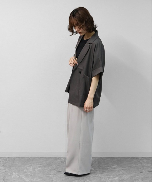 THE CELL.（ザセルドット）の「2タック ワイドスラックス　2-TUCK WIDE SLACKS（スラックス・レディース・ブラック/ライトグレー・M/L）」の19枚目の写真