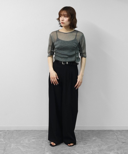 THE CELL.（ザセルドット）の「2タック ワイドスラックス　2-TUCK WIDE SLACKS（スラックス・レディース・ブラック/ライトグレー・M/L）」の22枚目の写真