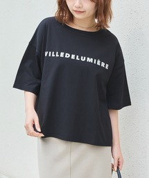 【好機能シリーズ】接触冷感・吸水速乾・UVカット｜フロッキーロゴTシャツ｜夏も快適/大人カジュアル/オーバーサイズ/体型カバー