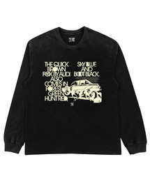 SKY BLUE AND BOOT BLACK ピグメントダイングロングTシャツ