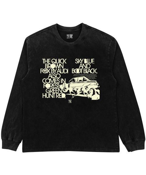 NAVYTEAM（ネイビーチーム）の「SKY BLUE AND BOOT BLACK ピグメントダイングロングTシャツ（Tシャツ/カットソー・レディース・ブラック×グレー/ブラック×ベージュ・3/2/1）」の3枚目の写真