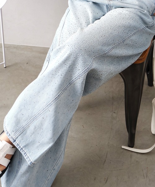 SpRay(スプレイ)の「スタッズデニムバレルパンツ(デニムパンツ・レディース・ライトブルー・SMALL/MEDIUM)」の9枚目の写真