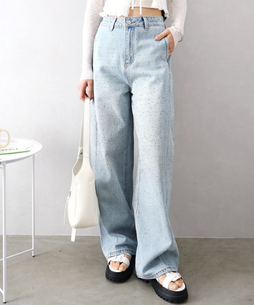 SpRay(スプレイ)の「スタッズデニムバレルパンツ(デニムパンツ・レディース・ライトブルー・SMALL/MEDIUM)」の10枚目の写真