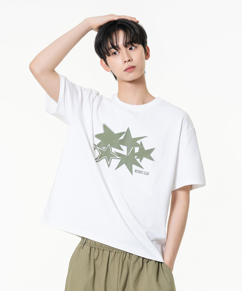 MOZMOZ(モズモズ)の「ファイブスター クーリング機能性 クロップ半袖Tシャツ ホワイト(Tシャツ/カットソー・レディース・その他・3/2/1)」の3枚目の写真