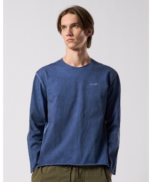 wjk（ダヴルジェイケイ）の「tight jersey cut-off L/S（Tシャツ/カットソー・メンズ・ブラック/チャコールグレー/ダークネイビー/ホワイト・X-LARGE/LARGE/MEDIUM/SMALL）」の4枚目の写真